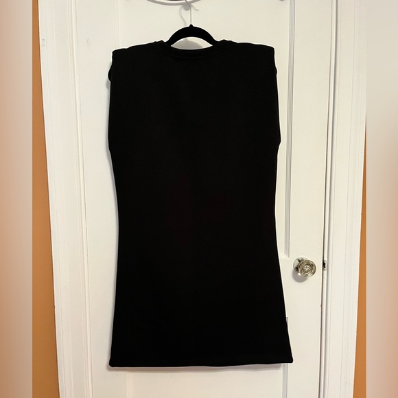 Rachel Zoe NWOT Black Professional Padded Shoulder Crew Neck Dress Size S - Picture 2 of 6